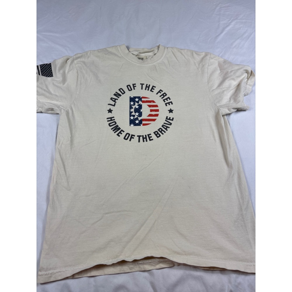 Comfort Colors USA Fighter Jet T-Shirt Ivory Patriotic Graphic Tee Mens Medium